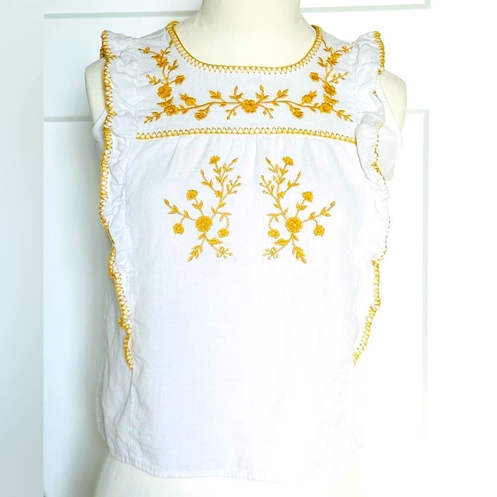 Cotton & Rye Embroidered Ruffle Tank Top Girls Size 7